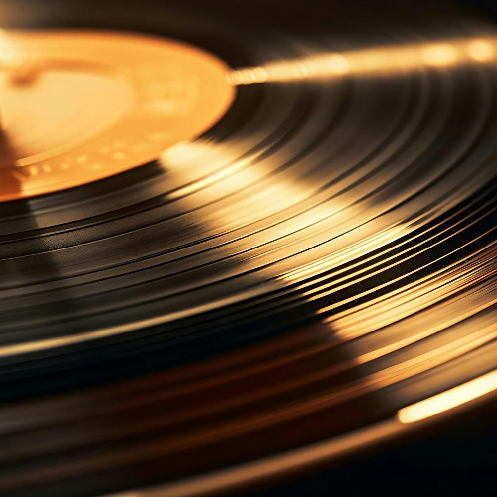 Close Up Of A Vinyl Record