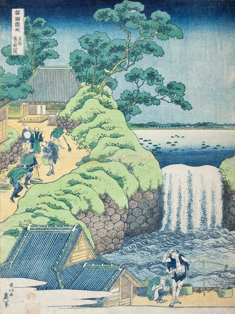 Fall Of Aoiga Oka, Yedo, Katsushika Hokusai