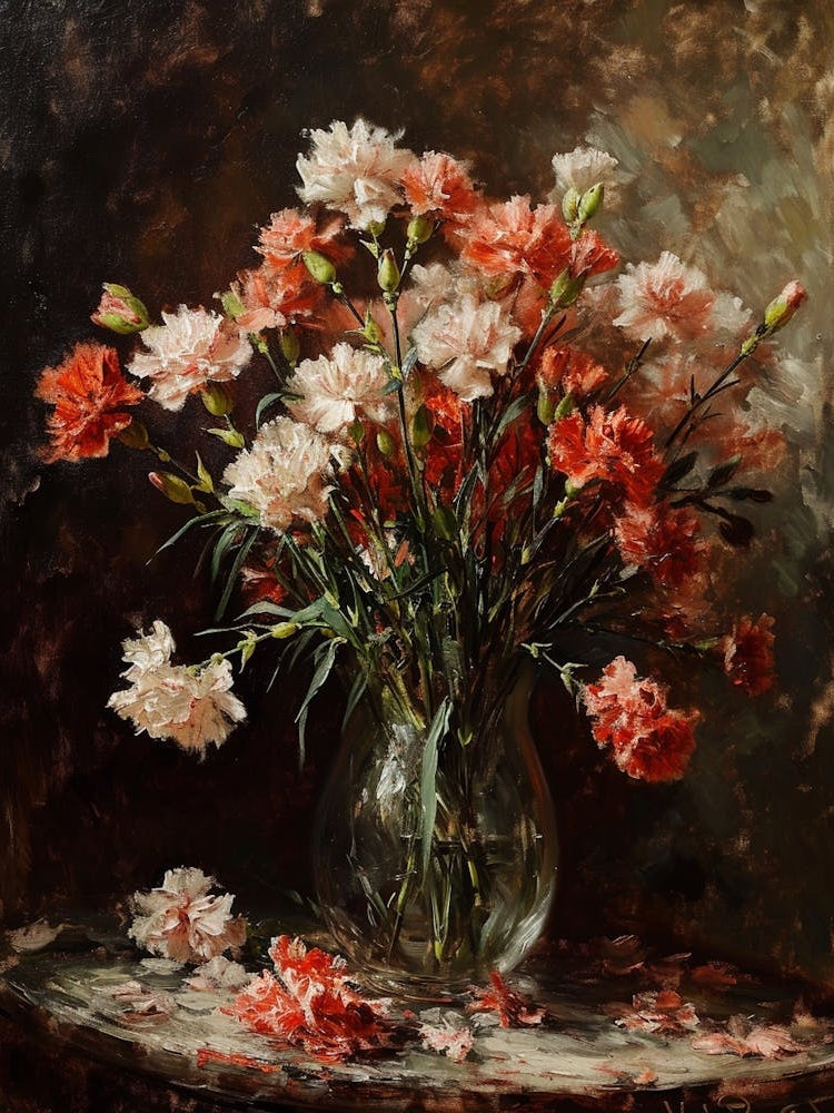 Baroque Floral Still Life Carnations 5