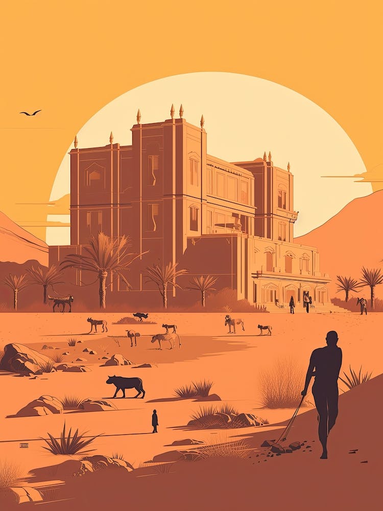 Khartoum Sudan Travel Illustration 1