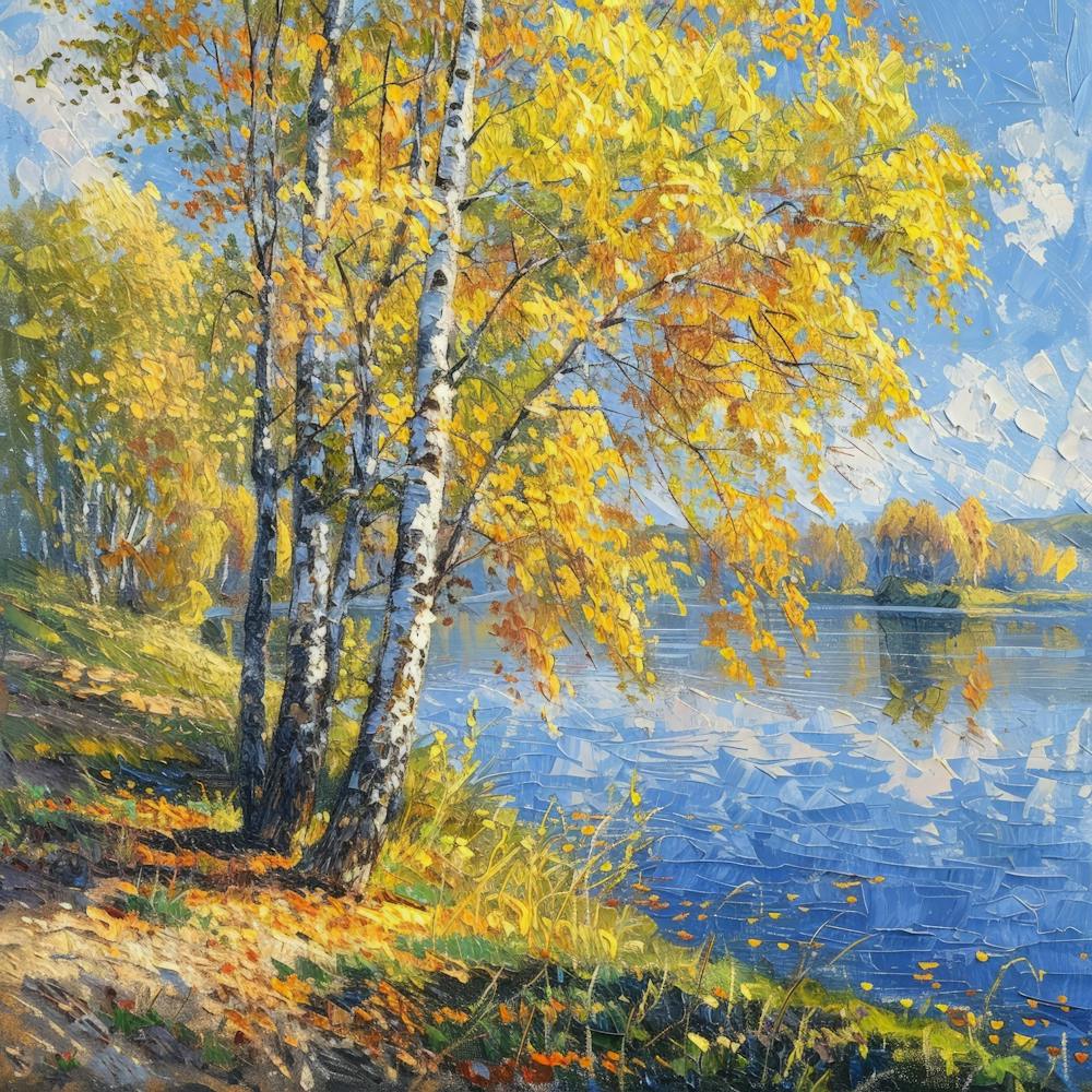 Birch Trees By The River 4