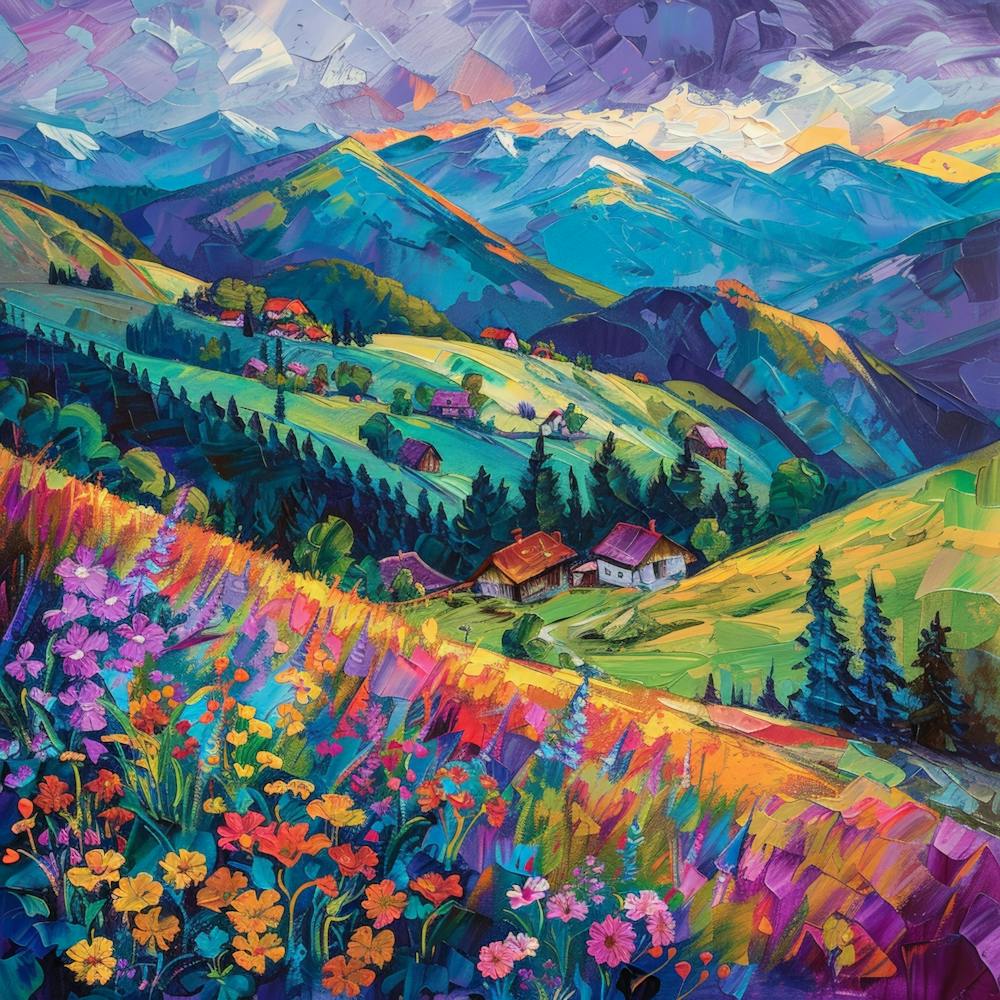 Meadow At Sunset