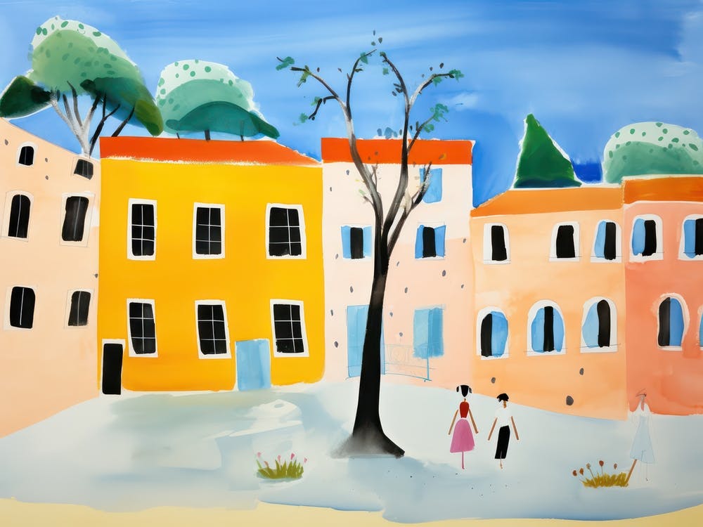 Ravenna Italy Cute Watercolour Illustration 2
