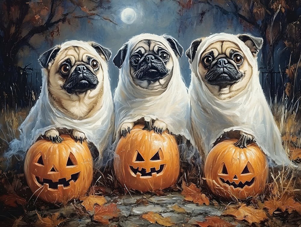 Halloween Pugs In Oil 19