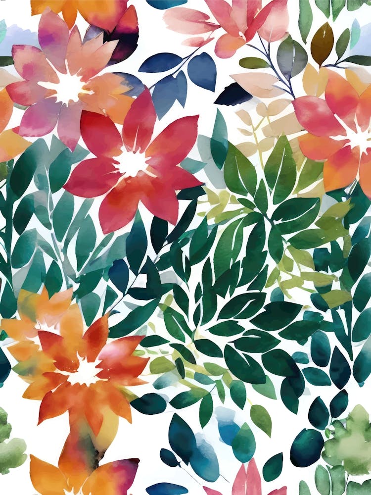 Watercolor Floral Pattern 1