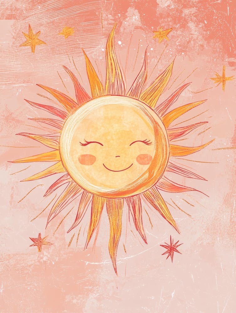 Sonne und Sterne Leinwanddruck
