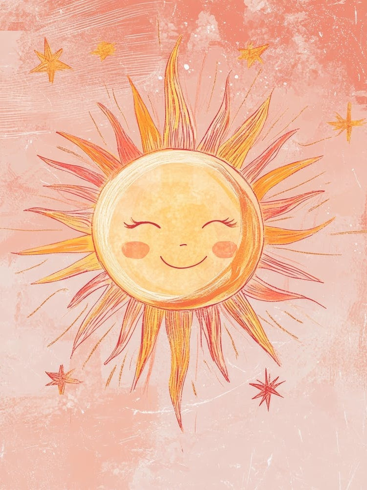 Sun And Stars Canvas Print