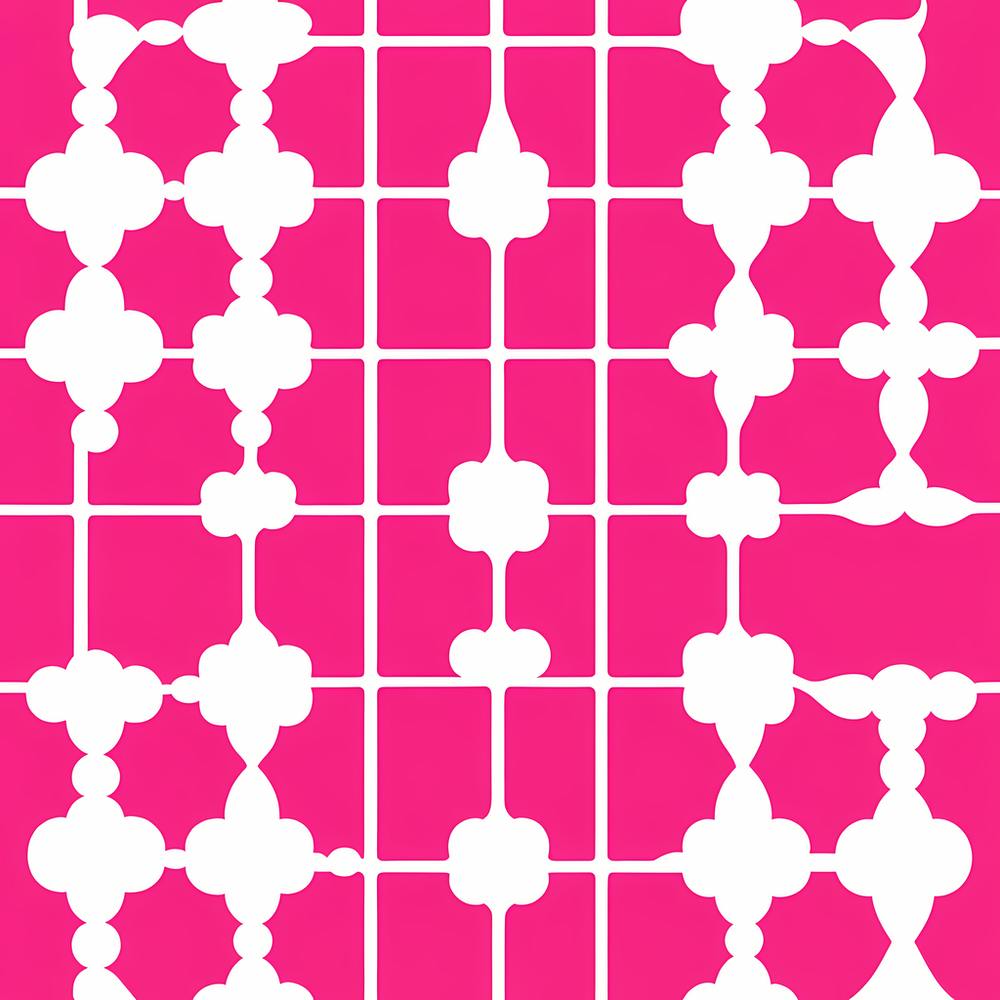 Pink And White tile, pattern art