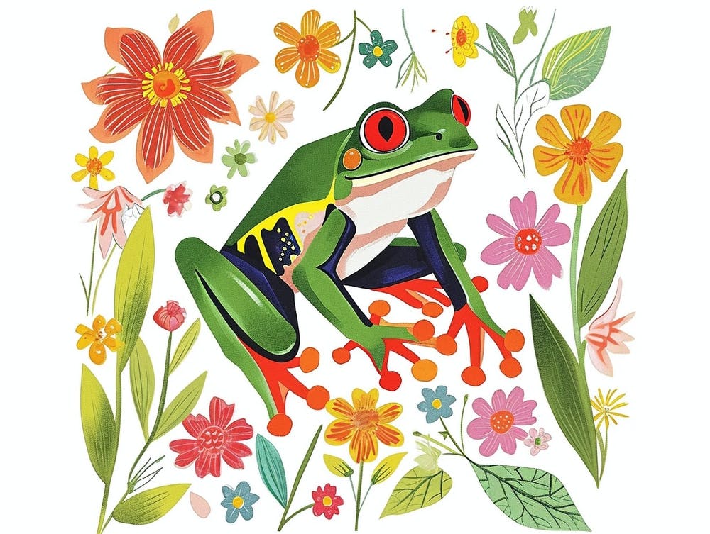 Little Floral Red Eyed Tree Frog 1