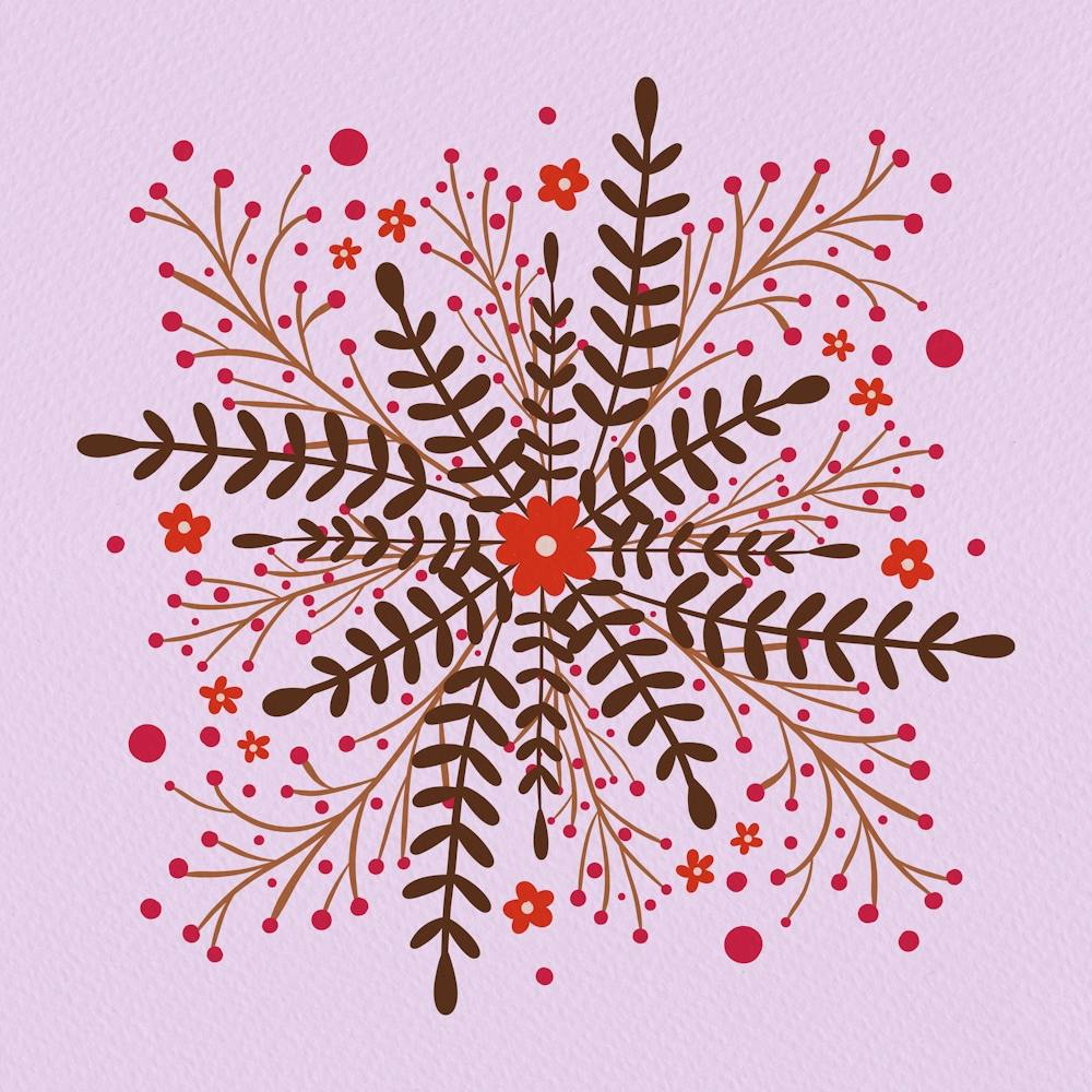 Circular Simple Flowers red