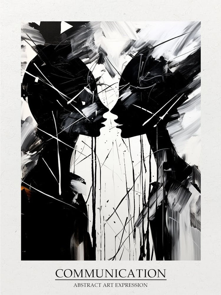 Communication Abstract Black And White 2 Poster