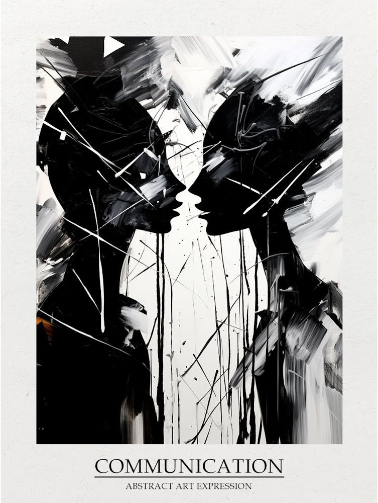 Communication Abstract Black And White 2 Poster