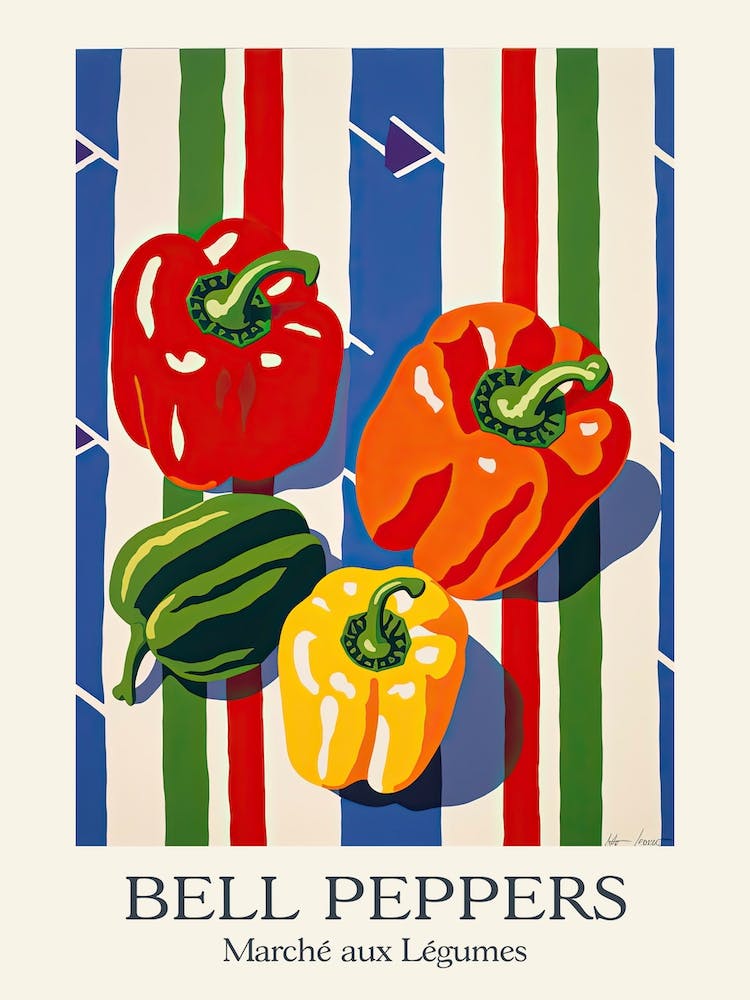 Marche Aux Légumes Poivrons Illustration d'Été 4