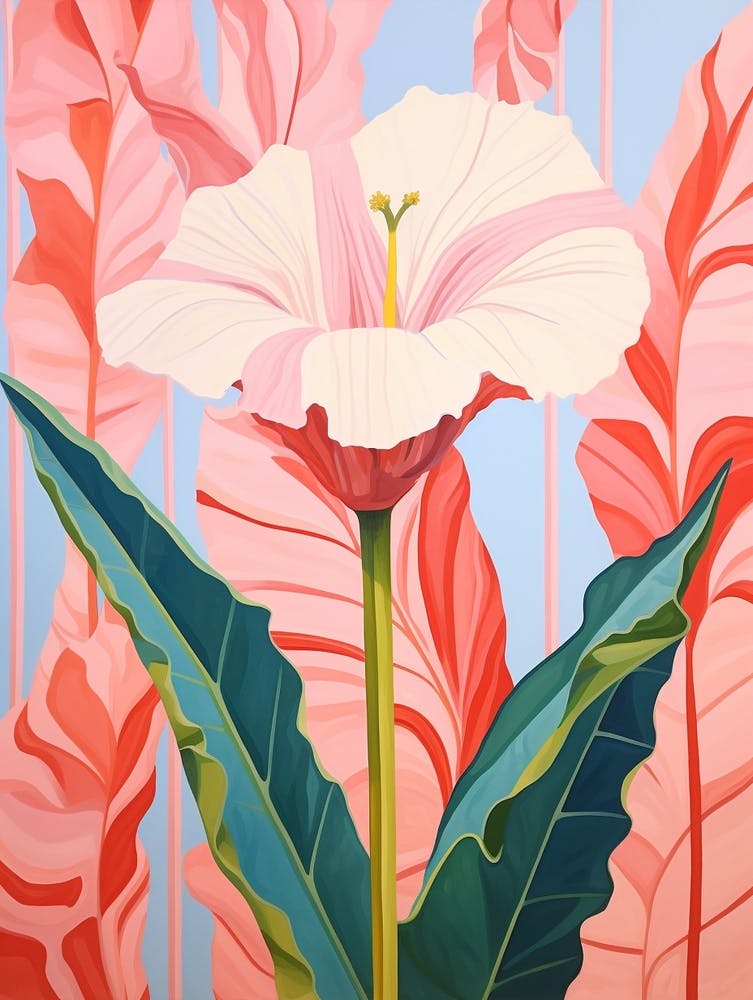 Gladiolus 2 Hilma Af Klint Inspired Pastel Flower Painting