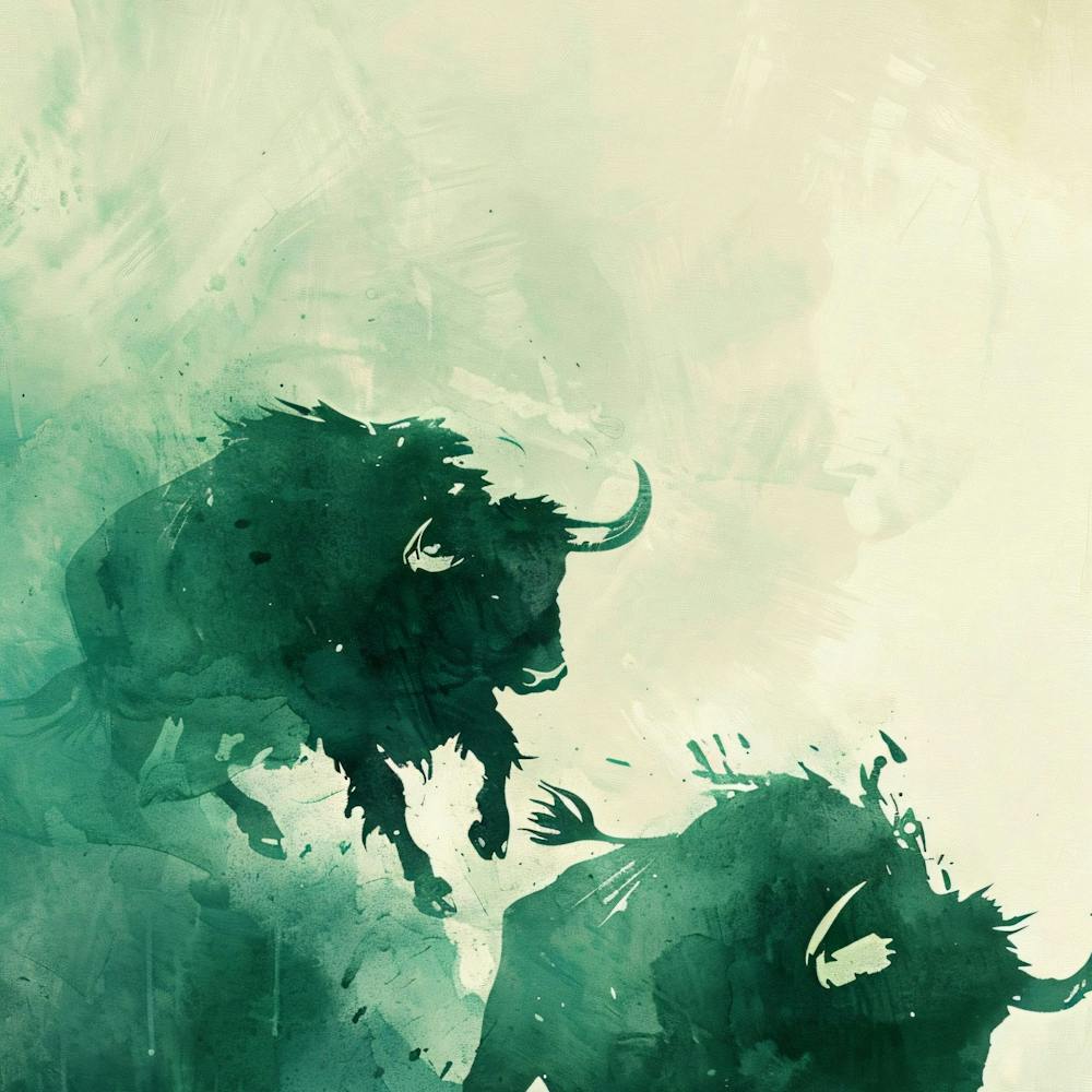 Bulls In The Grass