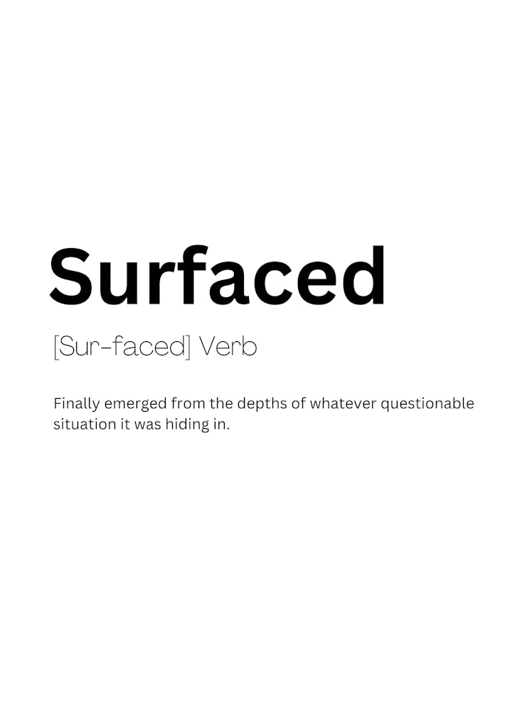 Surfaced Definition Meaning
