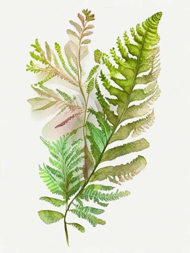 Royal Fern Wildflower Watercolour 1