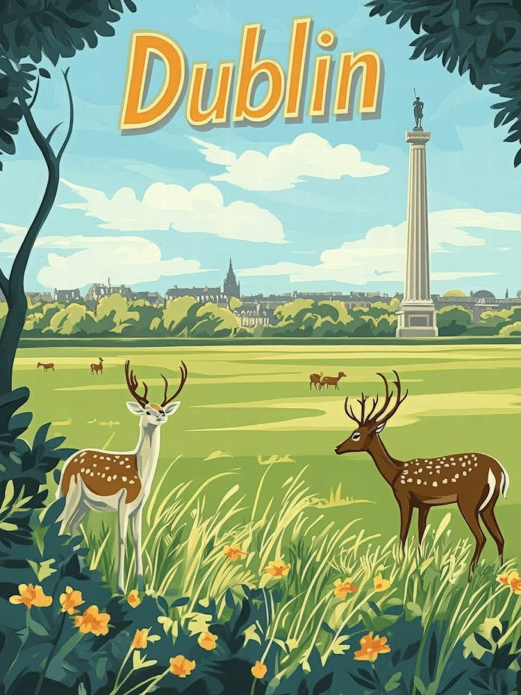 Aihrgdesign A Mid Century Modern Travel Poster For Dublin 2