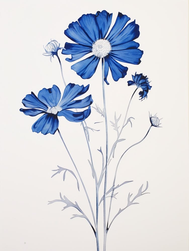 Blue Botanical Cosmos 2