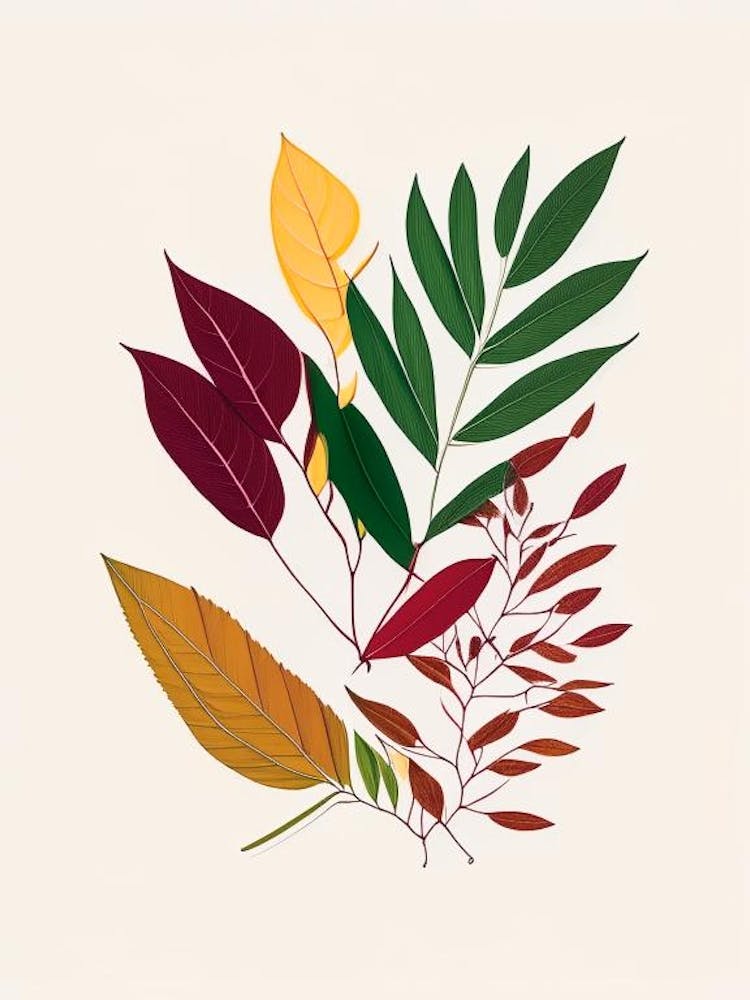 Curry Leaves Spices And Herbs Minimal Line Drawing 1