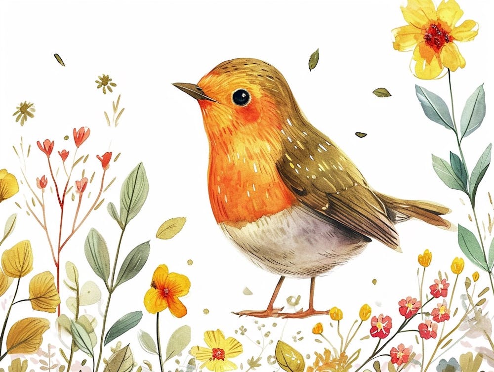 Little Floral Robin 1