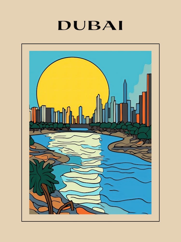 Minimal Design Style Of Dubai, United Arab Emirates 3 Poster