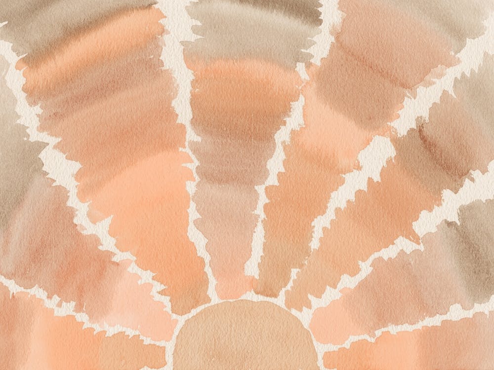 Pastel Sun, Watercolor Sunset, Sunrise, Sunshine