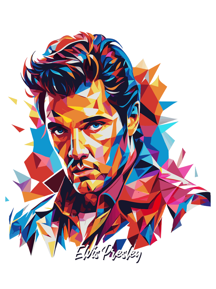 Elvis Presley 01 Portrait Music Icon Style WPAP Pop Art