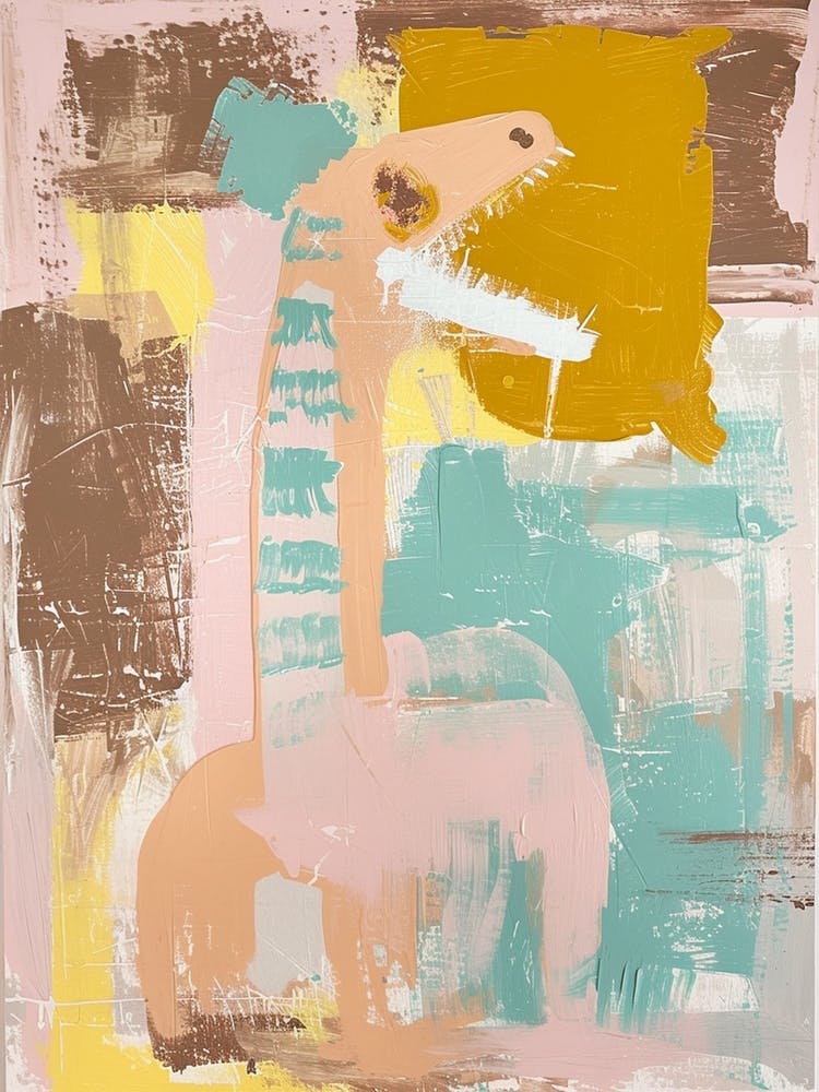 Muted Peach Pastels Dinosaur