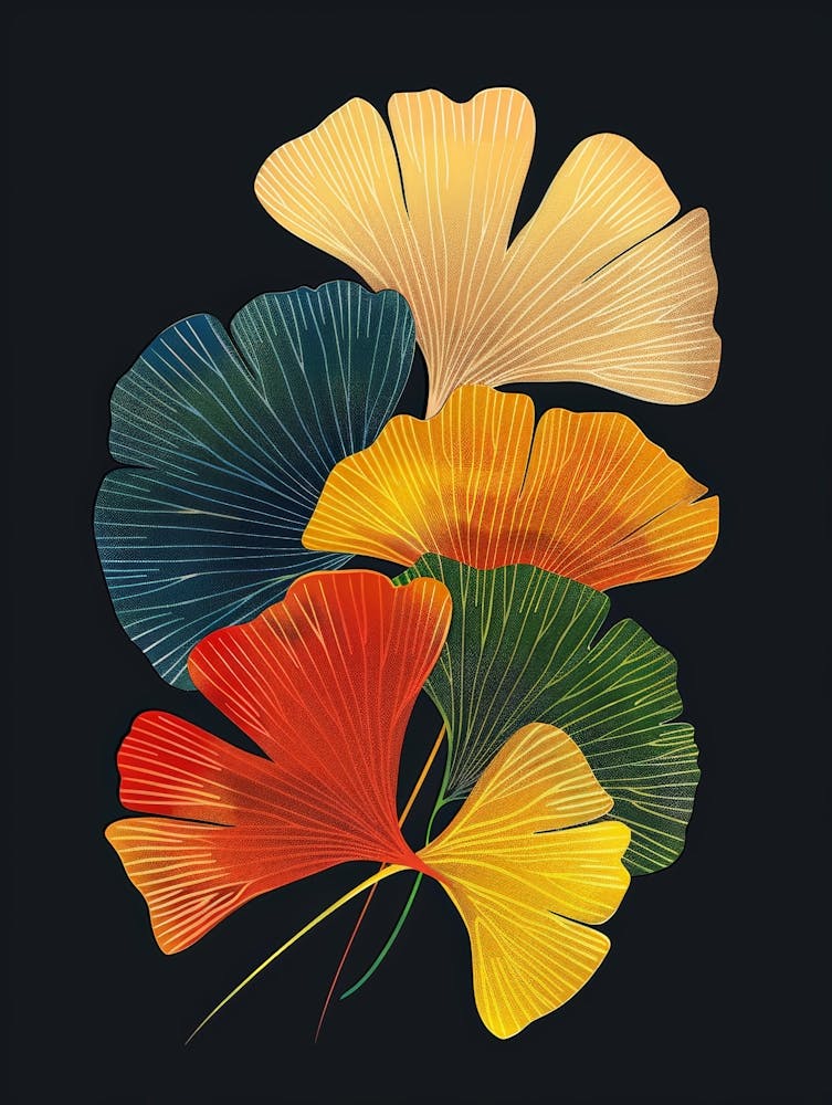 Ginkgoblätter Leinwanddruck