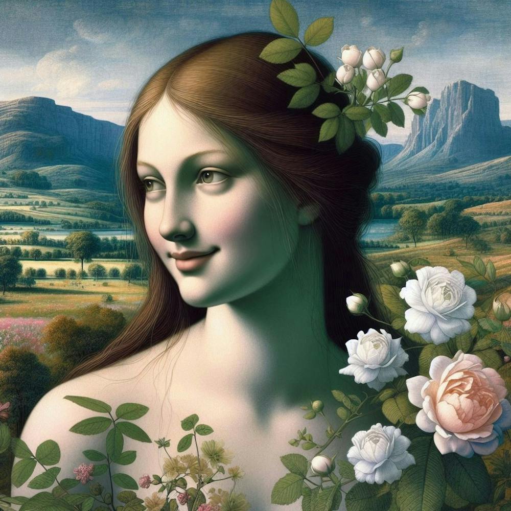Woman With Roses