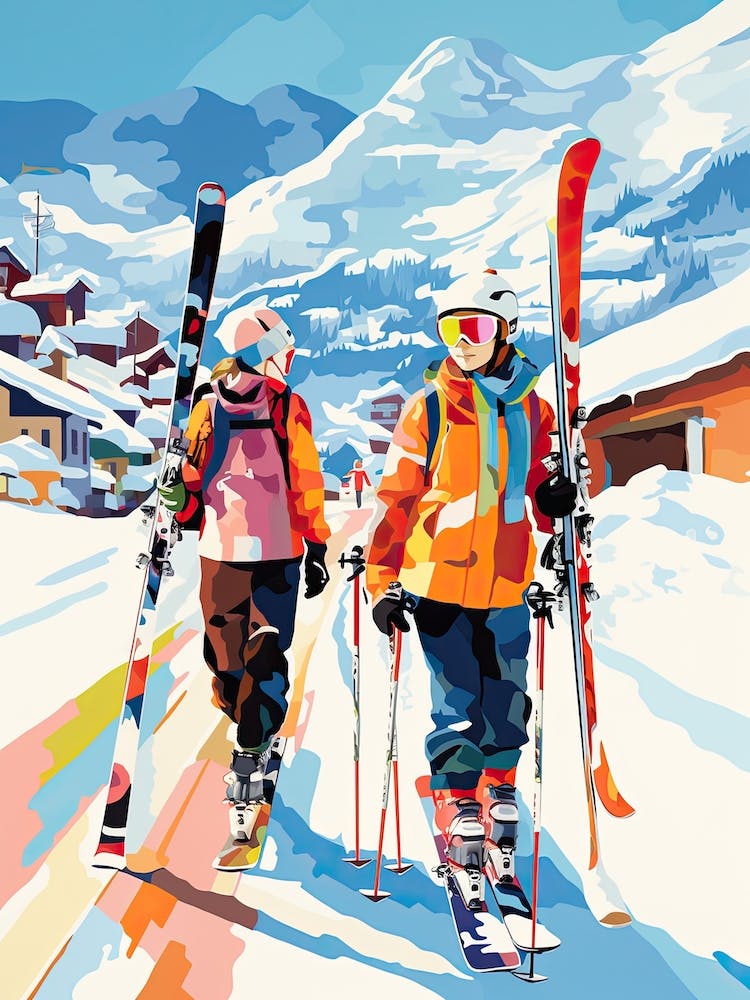 Steamboat Ski Resort   Colorado Usa, Ski Resort Illustration 2