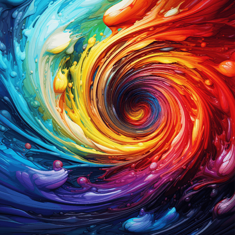 Colorful Swirl Abstract Painting