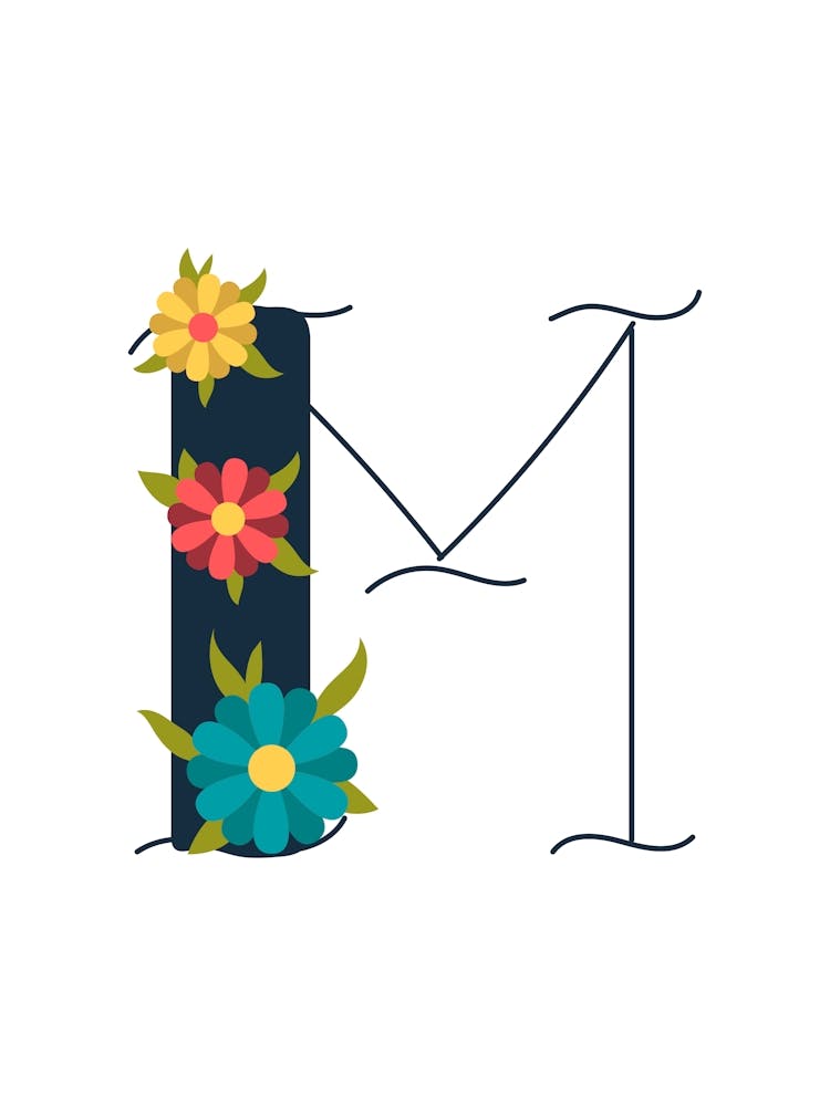 Living Room Floral Letters 13