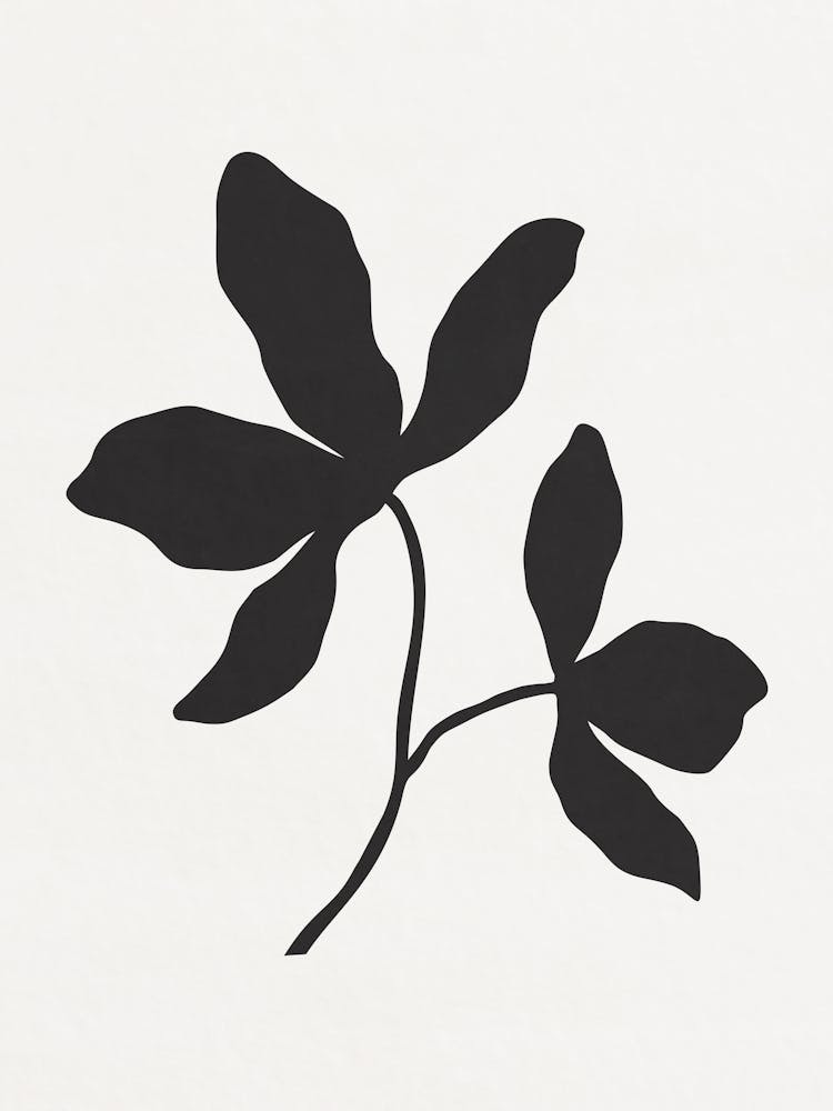 Minimalistisches Schwarzes Blatt 03