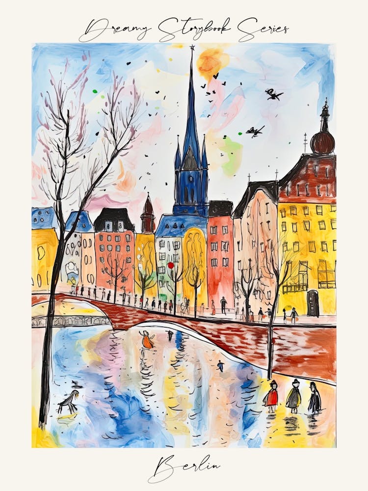Poster Of Berlin, Dreamy Storybook Illustration 3