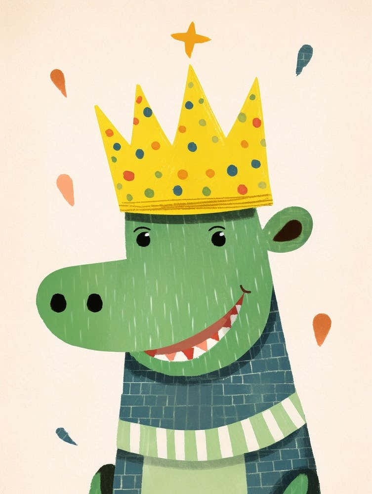 Little Alligator 2 Wearing A Crown