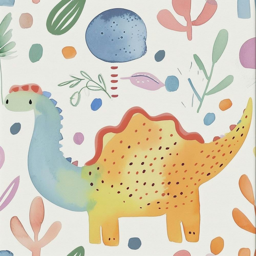 Cute Muted Pastels Pattern Dinosaur 3