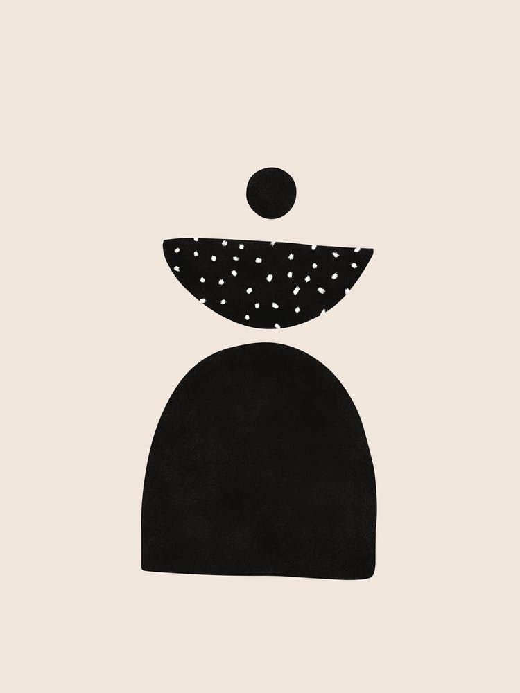 Black Half Moons And Dots