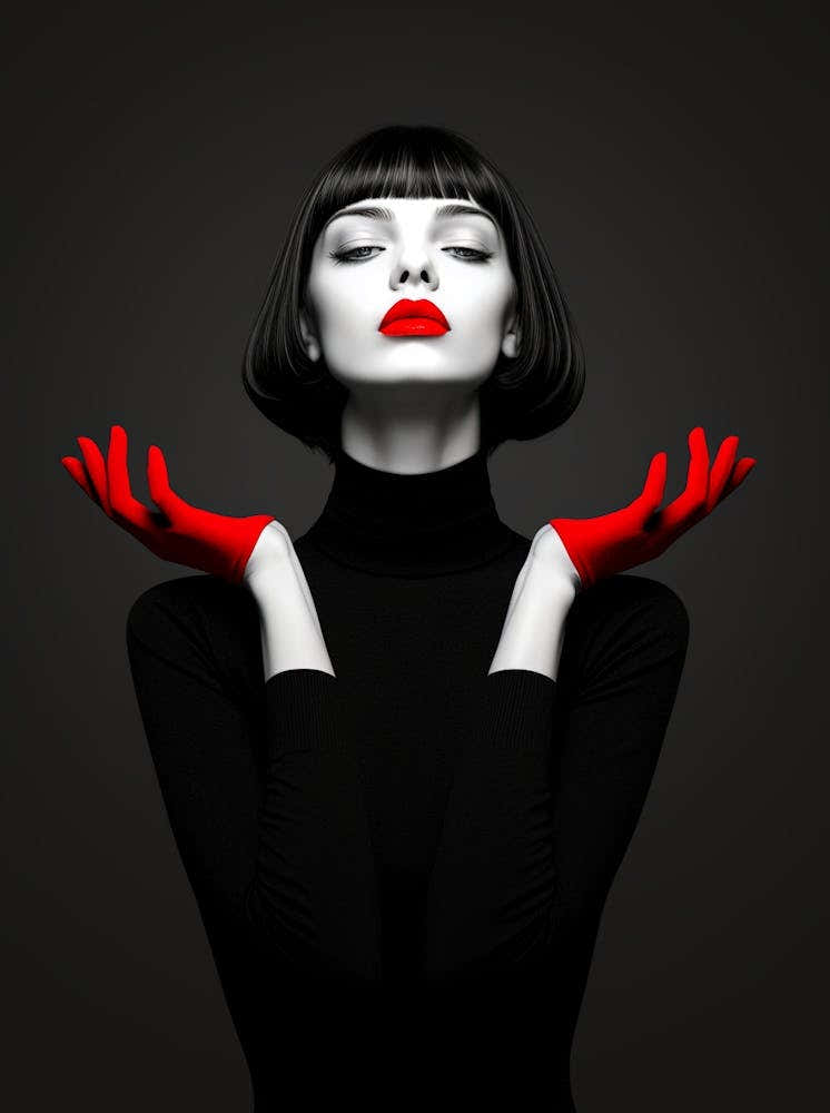Woman With Red Lipstick