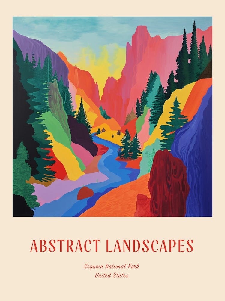 Colourful Abstract Sequoia National Park Usa 5 Poster