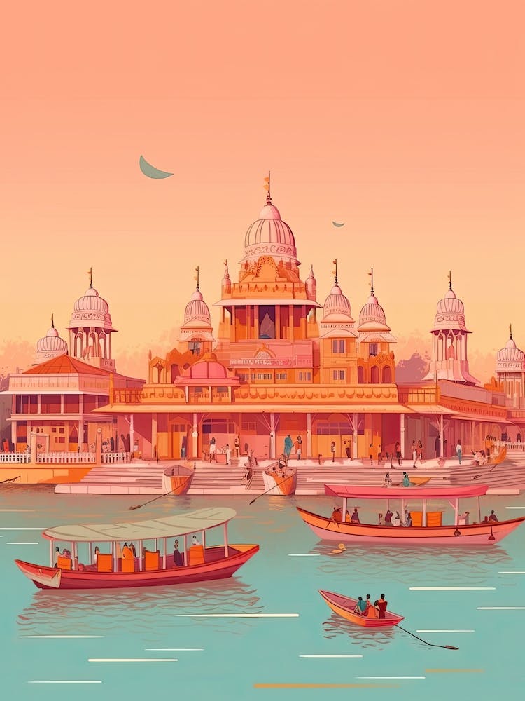 Prayagraj India  Travel Illustration 2