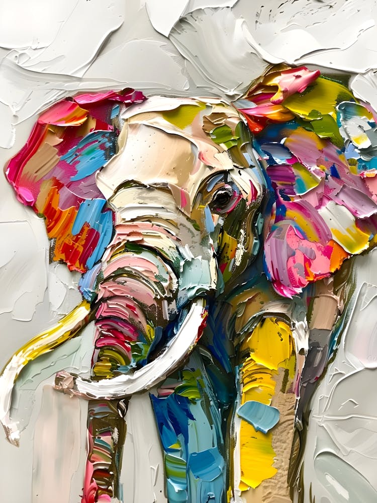 Colourful Elephant Abstract Art