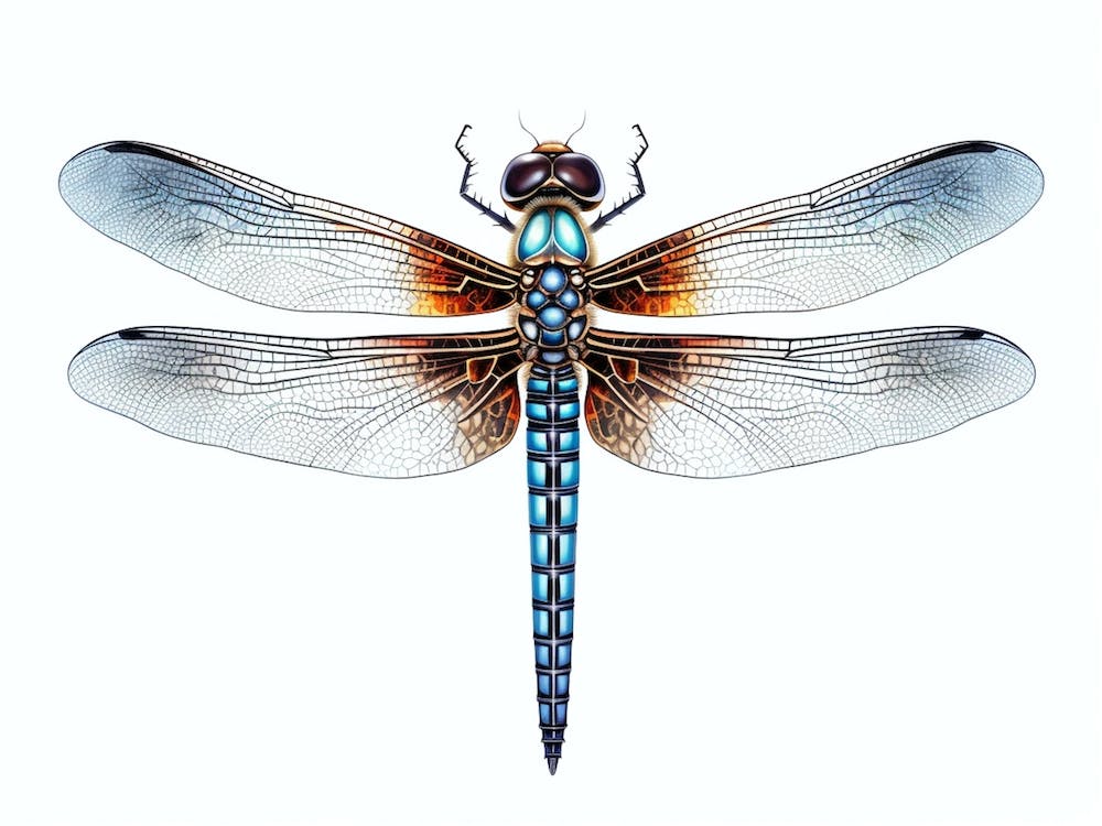 Dragonfly Blue Eyed Darner Pencil Drawing 1