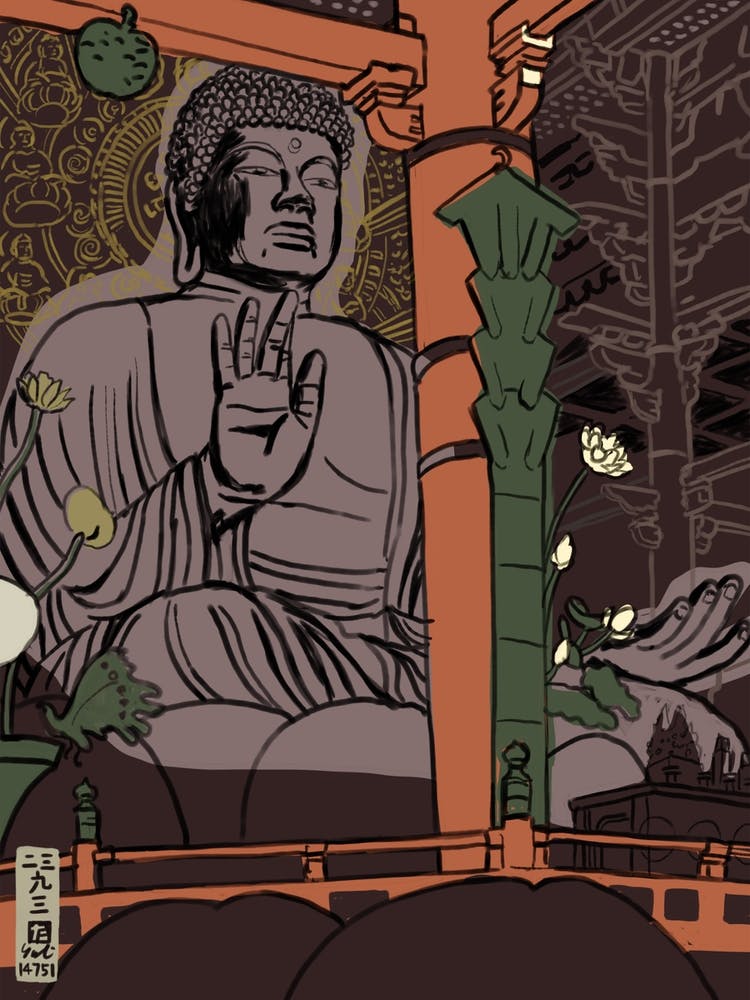 The Great Buddha of Nara (purple)