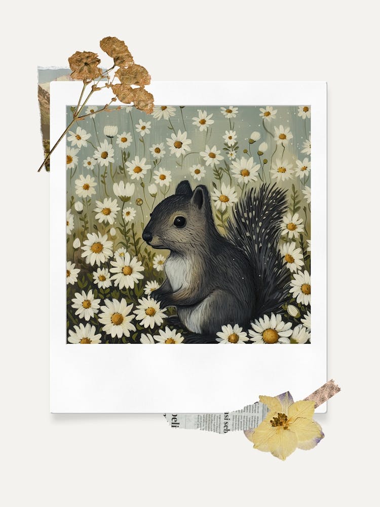 Scrapbook Squirrel Fairycore Painting 1