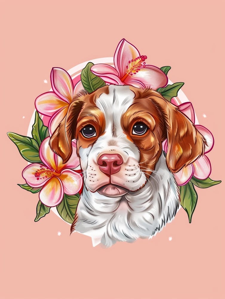 Dog With Flowers