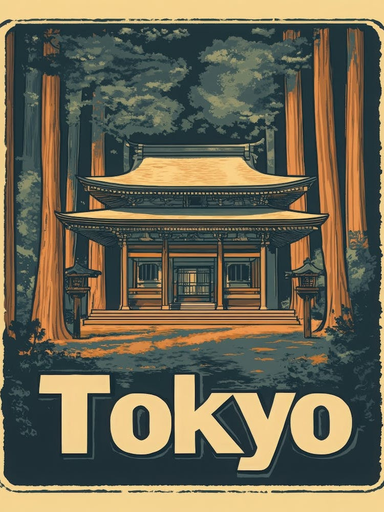 Aihrgdesign A Retro Travel Poster For Tokyo 1