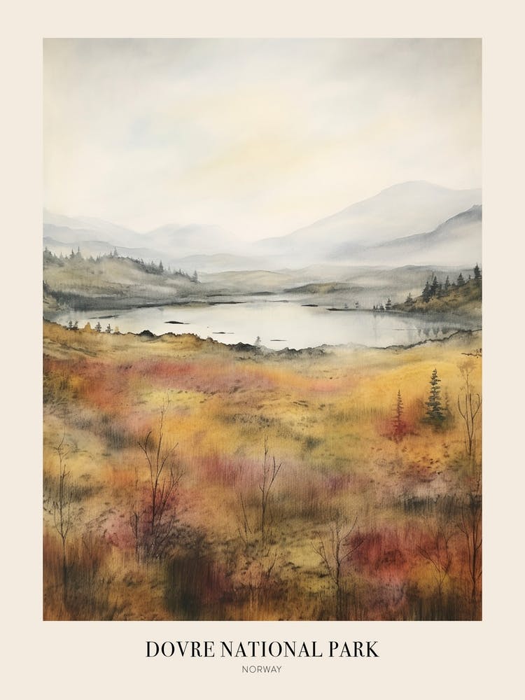 Autumn Forest Landscape Dovre National Park Norway 4 Poster