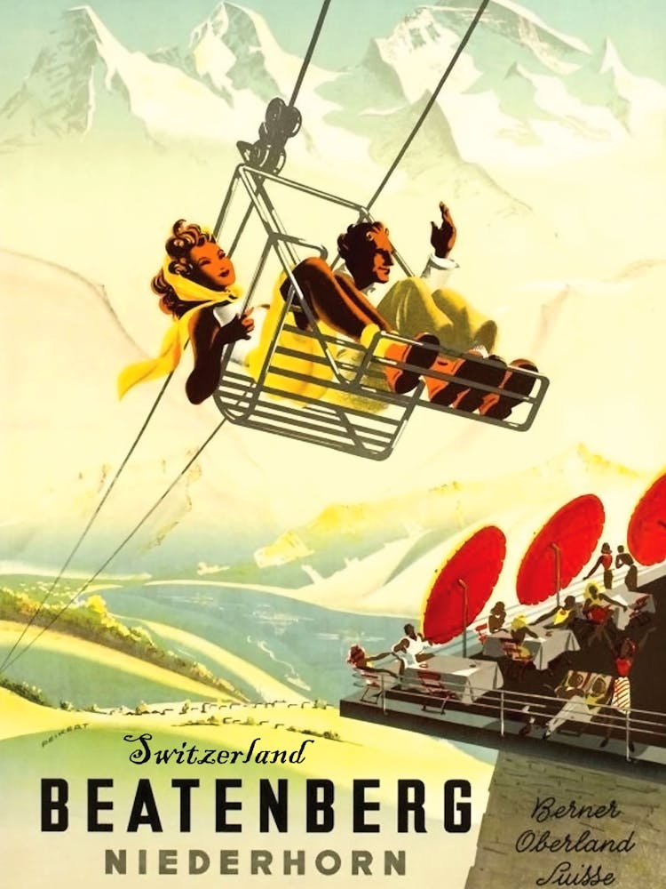 Ski Lift Over The Baetenberg, Switzerland